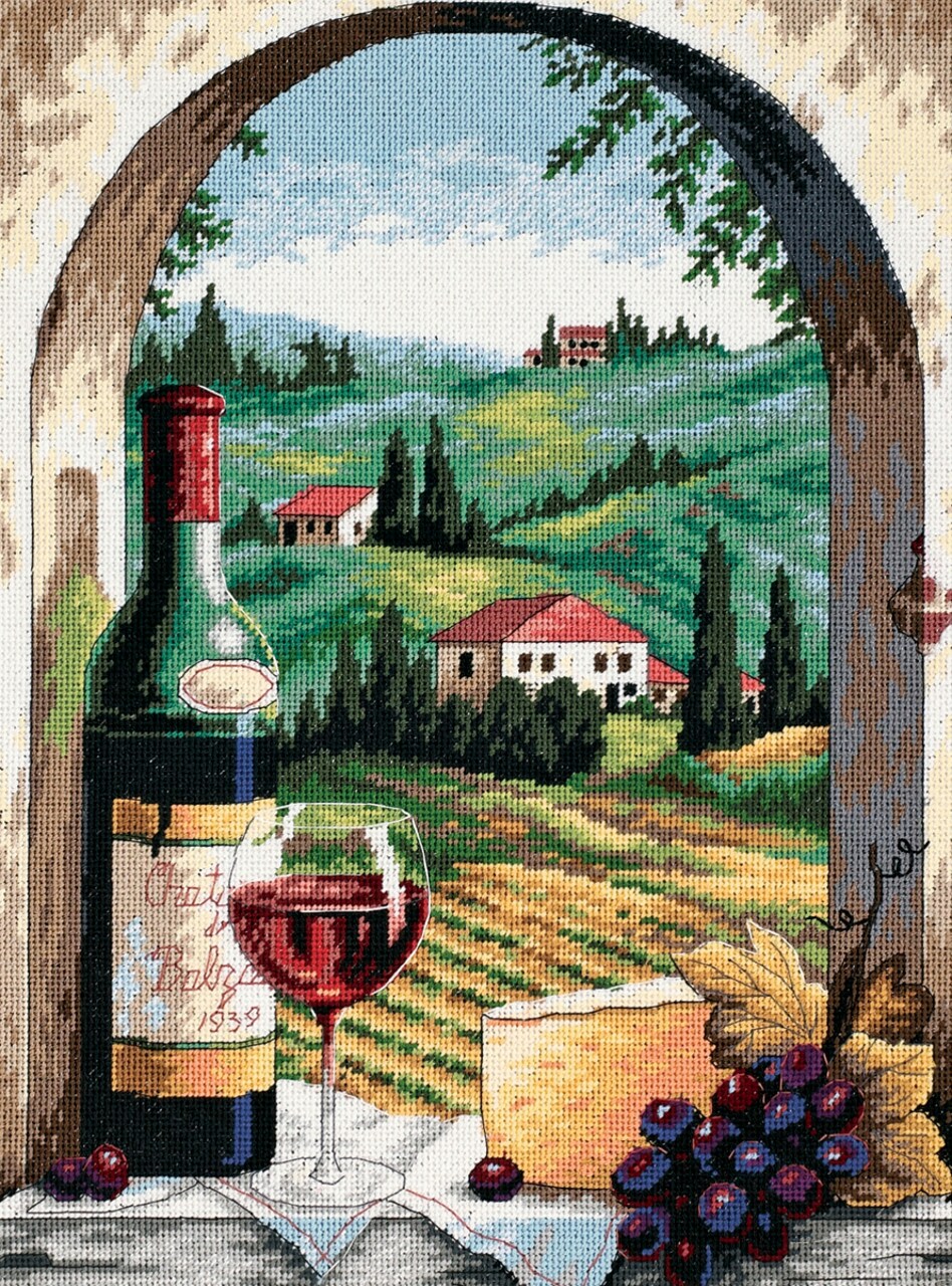Dimensions Needlepoint Kit 12"X16"-Tuscan View Stitched In Floss